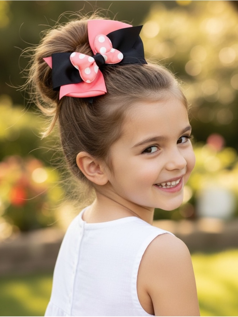 New Bundle of 2 Girls Minnie Mouse Light Pink Bow Hair Clip Disney Parks Outfit